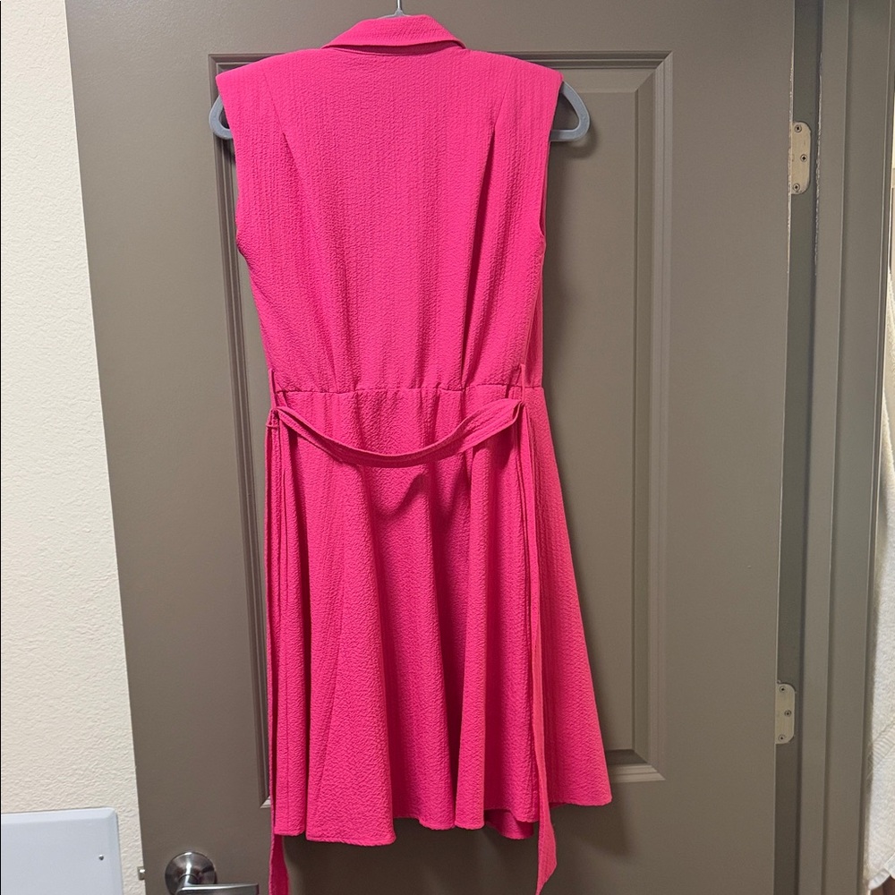 Calvin Klein Sleeveless Pink Fit-and-Flare Dress